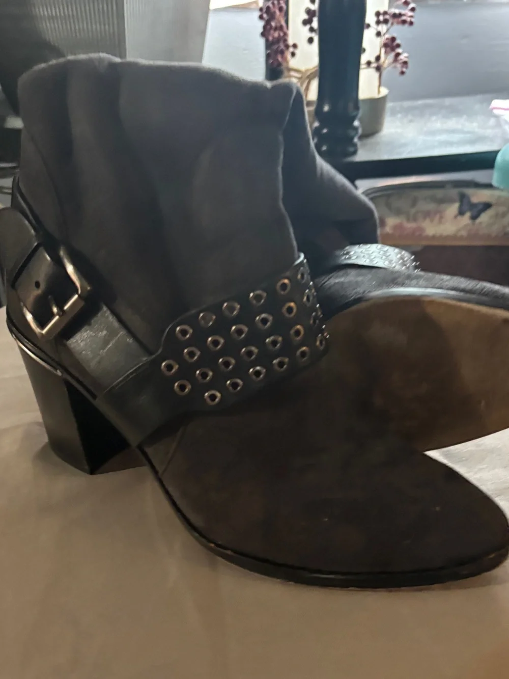 MICHAEL Michael Kors Black Over-the-Knee Zip heel boots, suede and leather